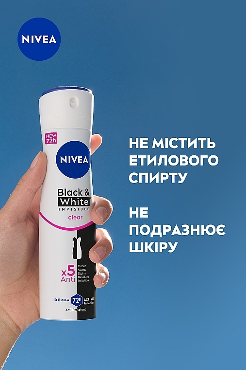 Антиперспірант "Чорне та Біле невидимий: прозорий" - NIVEA Black & White Invisible Clear Anti-Perspirant — фото N3