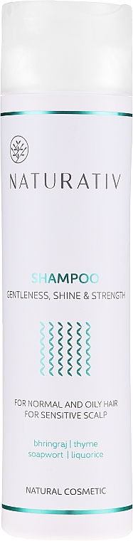 Шампунь для волос "Блеск и Укрепление" - Naturativ Getleness Shine&Strength Shampoo — фото N1