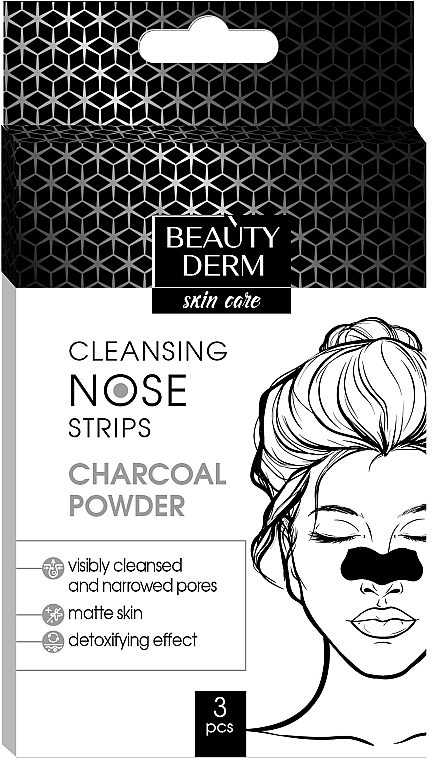 Очищувальні смужки для носа з бамбуковим вугіллям - Beauty Derm Nose Clear-Up Strips — фото N1