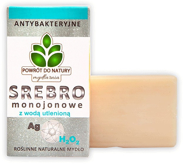 Натуральное мыло "Моноевое серебро и пероксид водорода" - Powrot do Natury Natural Soap Matt Silver and Hydrogen Peroxide — фото N1