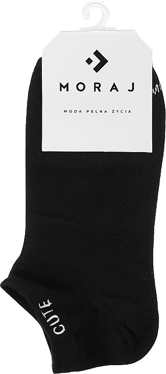 Шкарпетки жіночі з вишивкою CSD240-075, чорні - Moraj — фото N1