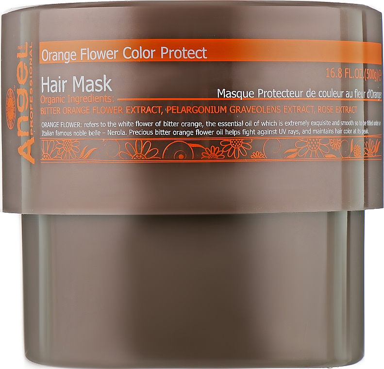 Защитная маска для волос "Сияющий цвет" с цветком апельсина - Angel Professional Paris Provence Hair Mask — фото N1