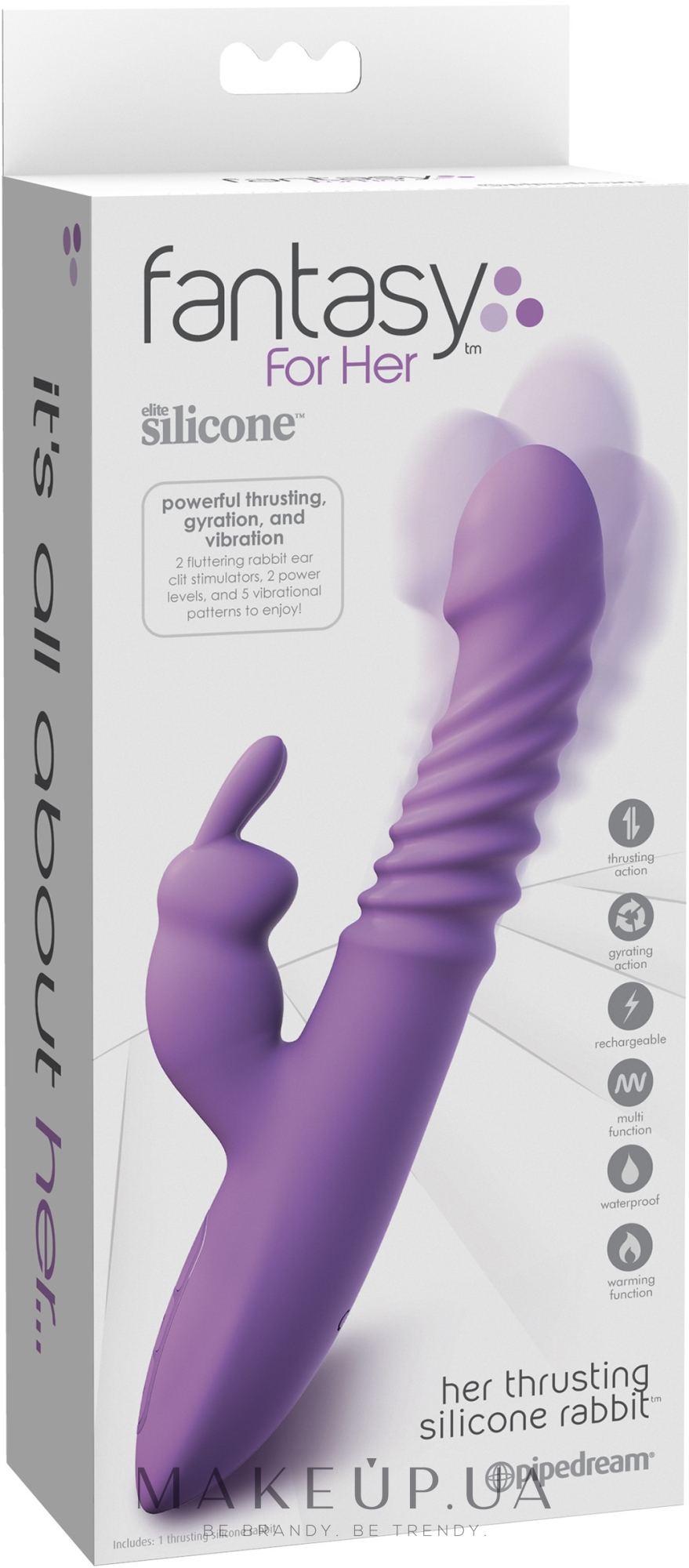 Вибратор-кролик с подогревом - Pipedream Fantasy For Her Thrusting Silicone  Rabbit Purple: купить по лучшей цене в Украине | Makeup.ua