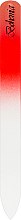 Парфумерія, косметика Пилочка кришталева у чохлі зі шкіри 99-1352, 135 мм, червоно-біла - SPL
