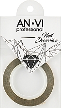 Голографическая полоска для ногтей, 3 мм, золотая с блестками - AN-VI Professional — фото N1
