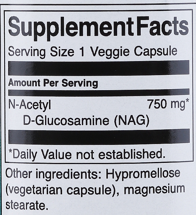 Диетическая добавка "Н-Ацетил Д-глюкозамин" - Swanson N-Acetyl D-Glucosamine NAG 750 mg — фото N3