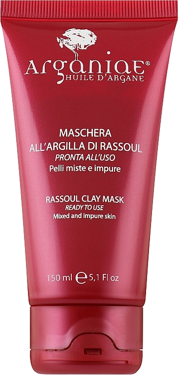 Детокс-маска с глиной для лица, тела и волос - Arganiae Huile D'Argane Rhassoul Clay Mask — фото N3