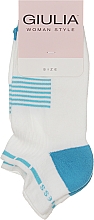 Шкарпетки махрові, білі з бірюзовим - Giulia — фото N1