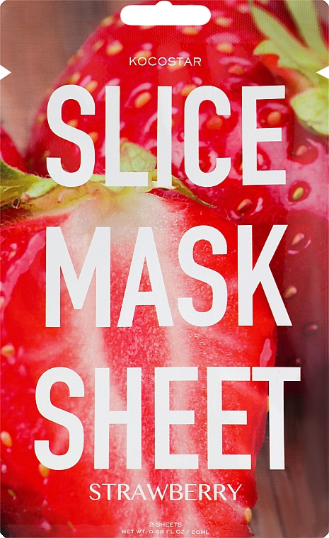 Маска-слайс для обличчя "Полуниця" - Kocostar Slice Mask Sheet Strawberry