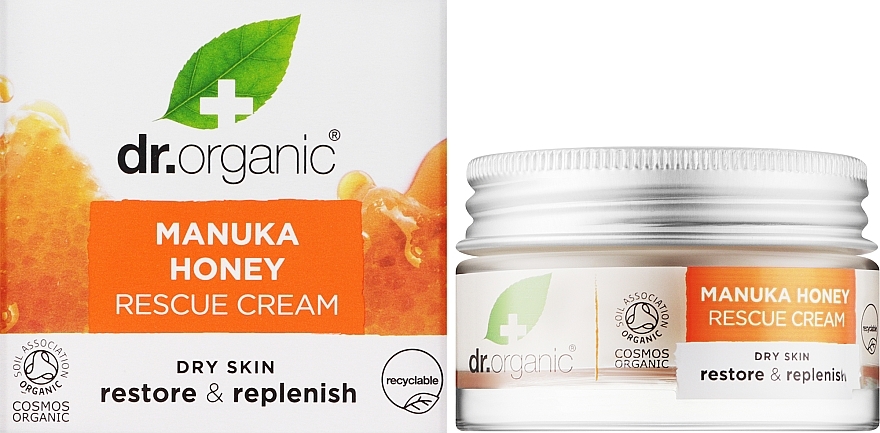 Крем для лица "Манука Мед" - Dr. Organic Manuka Honey Rescue Cream — фото N3