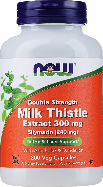 Силімарин, екстракт розторопші п'ятнистої - Now Foods Double Strength Silymarin Milk Thistle Extract — фото N2