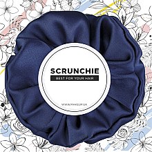 Парфумерія, косметика Резинка для волосся, сатин, темно-синя, "Satin Classic" - MAKEUP Hair Accessories