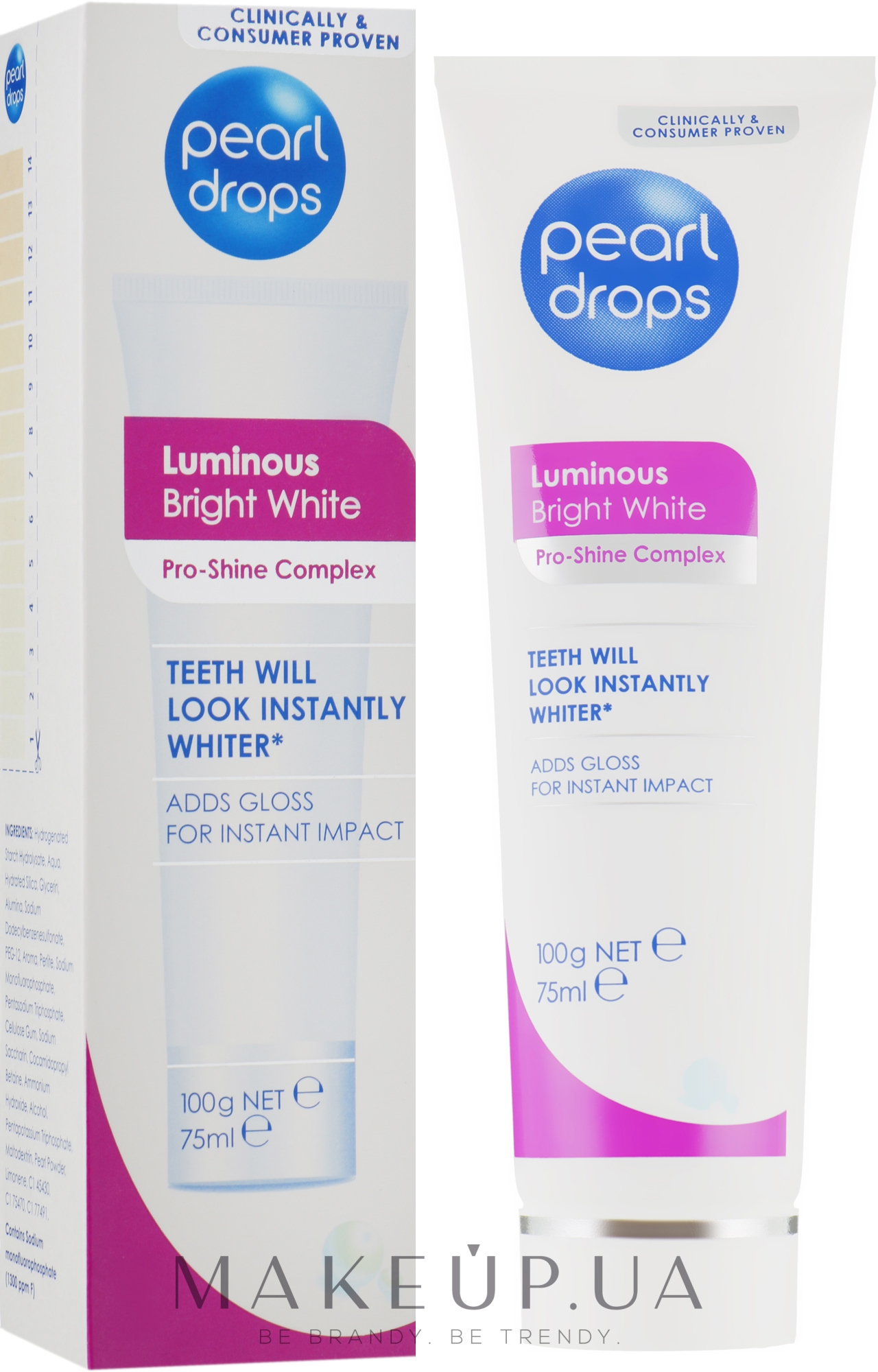 pearl drops professional luminous bright shine boost complex toothpaste