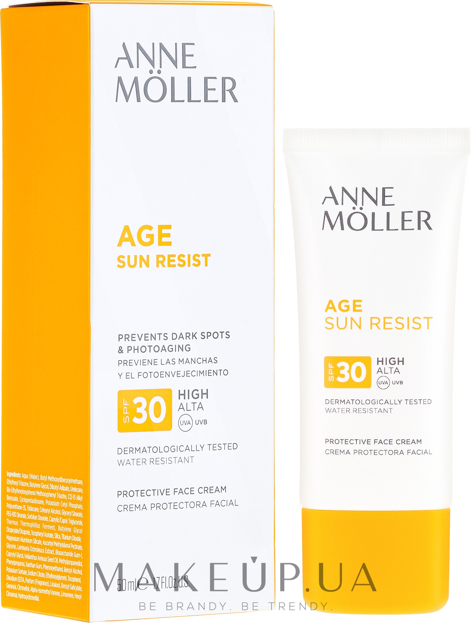Солнцезащитный крем для лица - Anne Moller Age Sun Resist Protective Face Cream SPF30 — фото 50ml