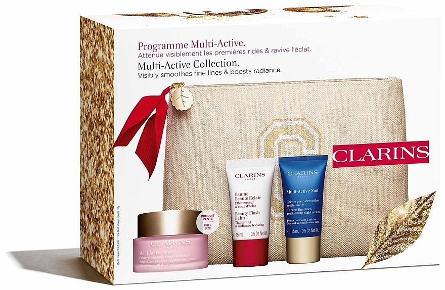 Набір - Clarins Multi-Active Collection 2023 Set (day/cream/50ml + night/cream/15ml+balm/15ml+bag) — фото N1