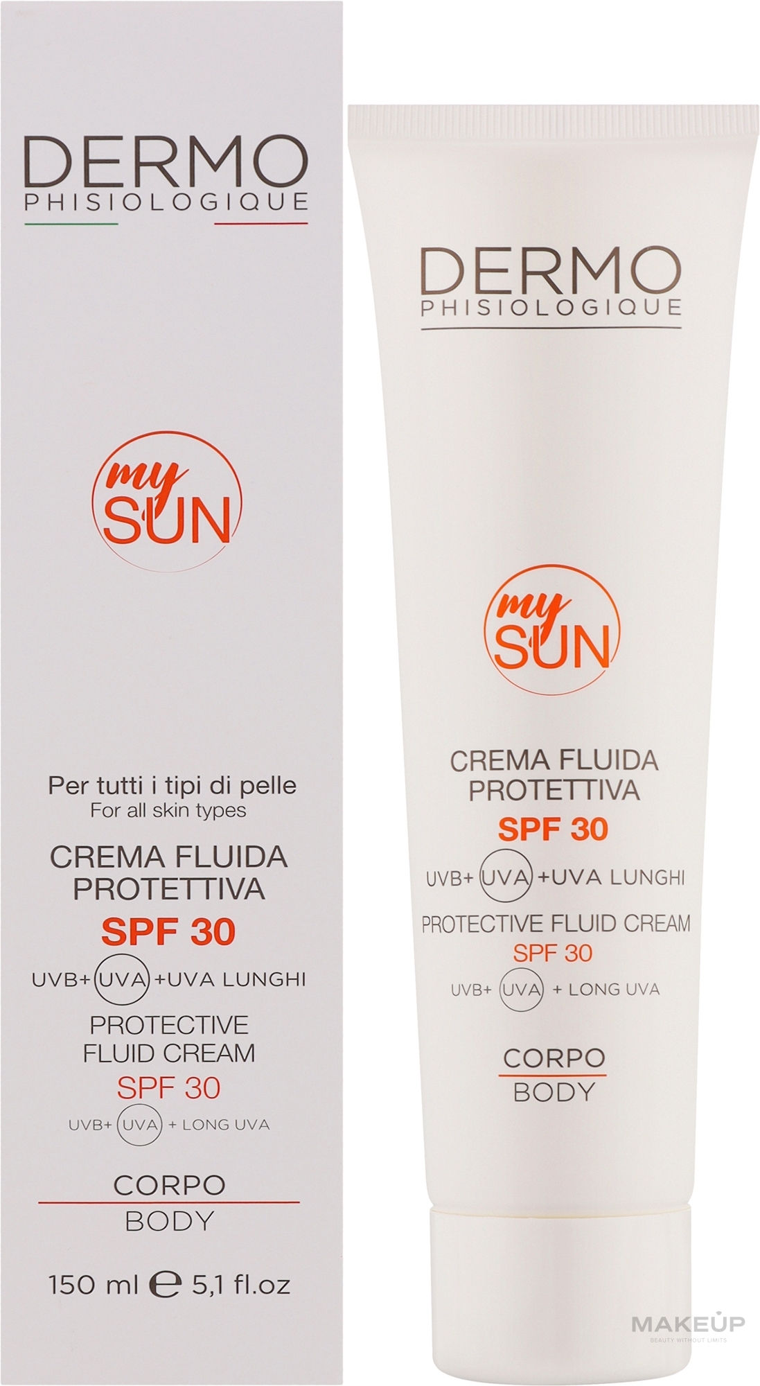 Защитный флюидный крем для лица и тела SPF 30+ - Dermophisiologique My Sun Protective Fluid Cream SPF30+ — фото 150ml