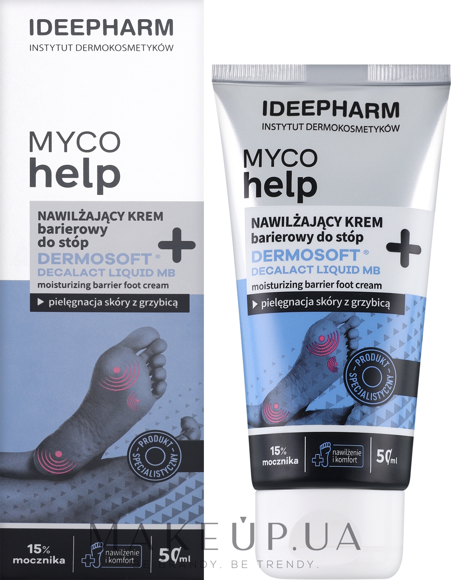 Зволожуючий крем для ніг - Ideepharm Myco Help Moisturizing Barrier Foot Cream — фото 150ml