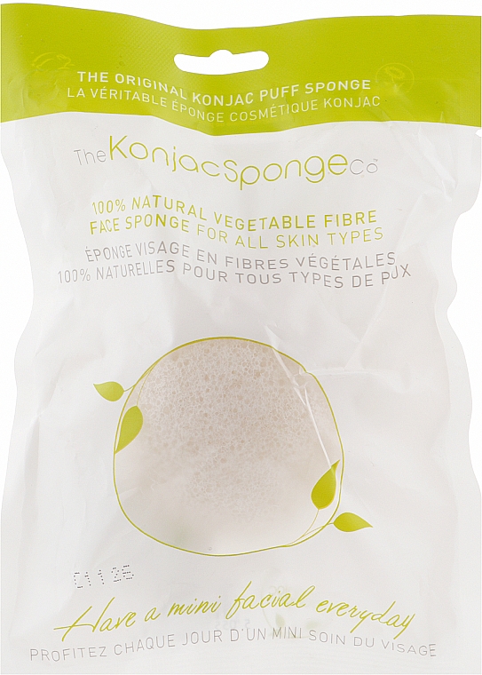 Спонж - The Konjac Sponge Company Facial Puff Konjac Sponge Pure White — фото N1