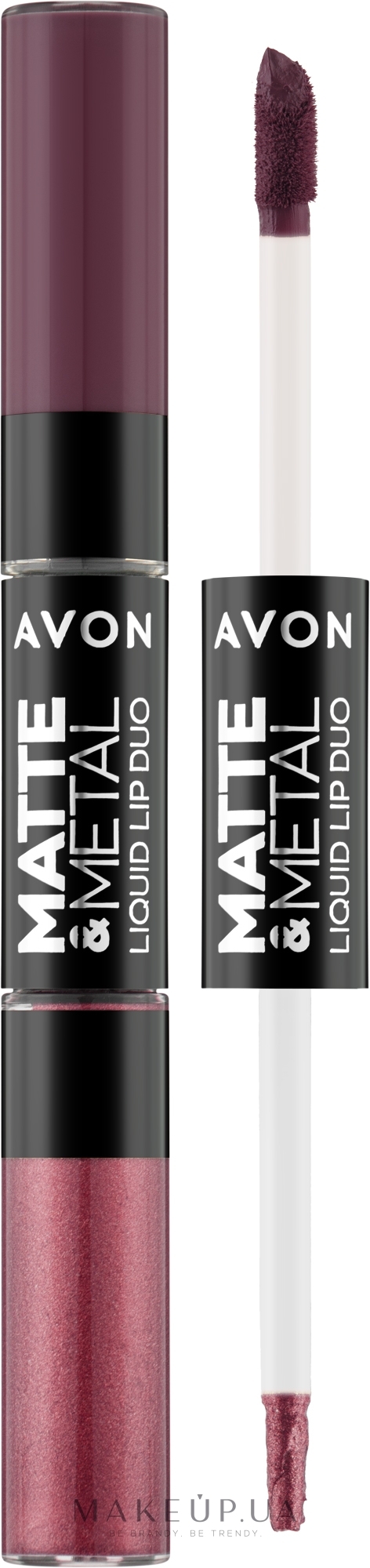 Жидкая помада для губ 2 в 1 - Avon Matte & Metal Liquid Lip Duo — фото Berry Glaze