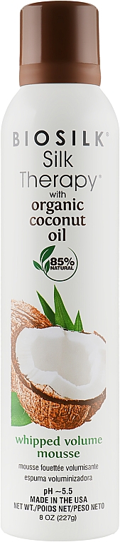 Мус для укладання волосся - Biosilk Silk Therapy with Coconut Oil Whipped Volume Mousse — фото N1