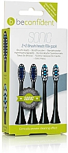 Змінні насадки для електричних зубних щіток, чорні, 4 шт. - Beconfident Sonic Toothbrush Heads Mix-Pack Black — фото N1