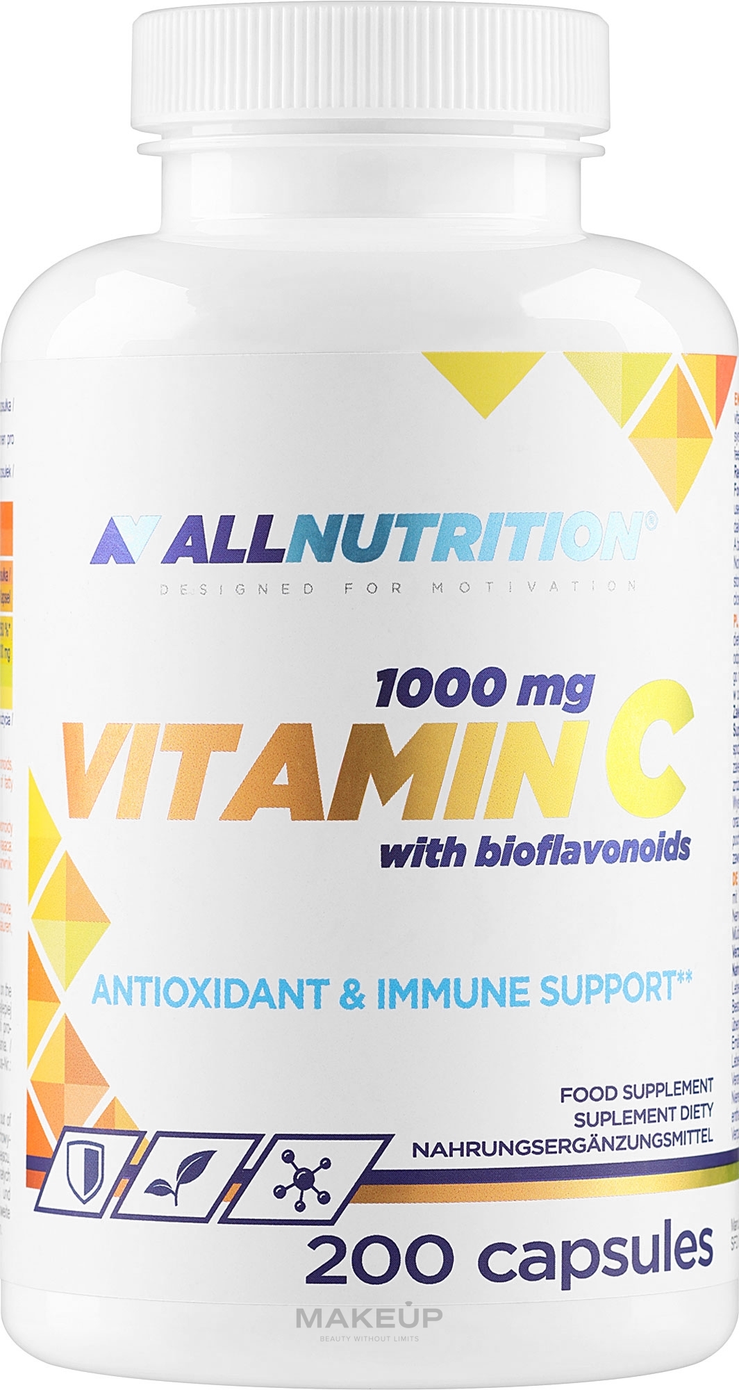 Харчова добавка «Вітамін С з біофлавоноїдами» - Allnutrition Vitamin C With Bioflavonoids Antioxidant & Immune Support — фото 200шт