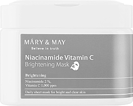 Парфумерія, косметика Тканинні маски з ніацинамідом і вітаміном С - Mary & May Niacinamide Vitamin C Brightening Mask