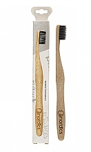 Бамбукова зубна щітка, середньої жорсткості, з чорною щетиною - Nordics Bamboo Toothbrush — фото N1