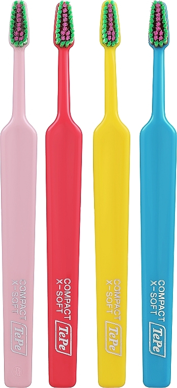 Набір зубних щіток, 4 шт., варіант 13 - TePe Colour Compact Extra Soft — фото N1