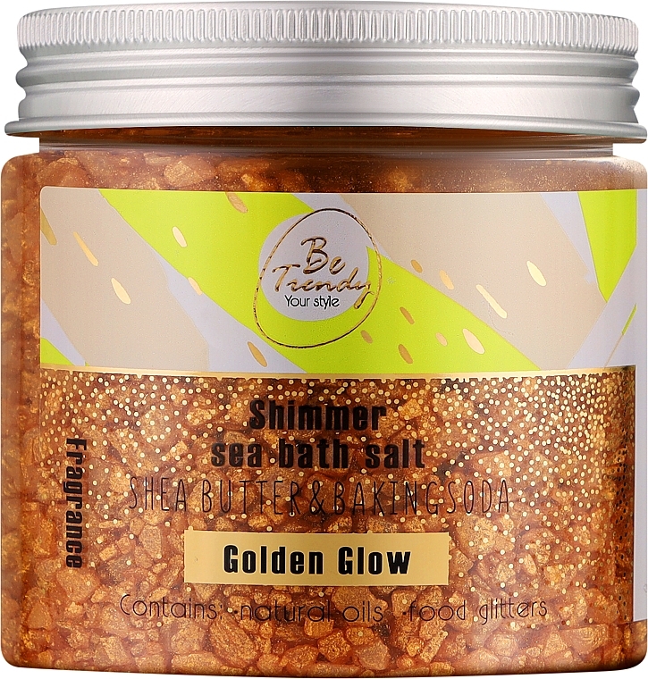 Соль для ванны "Golden Glow" - Be Trendy Shimmer Sea Bath Salt — фото N1