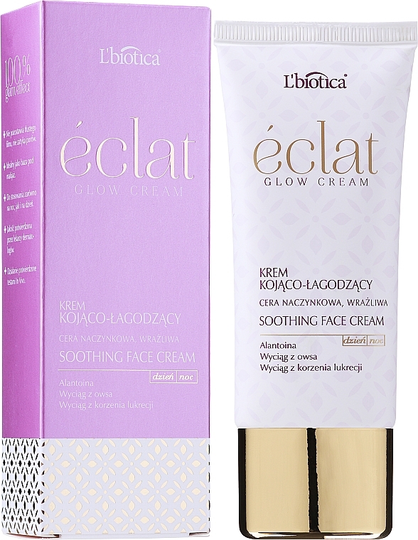 Успокаивающий крем для лица - L'biotica Eclat Glow Face Cream Soothing Anti-Irritation — фото N3