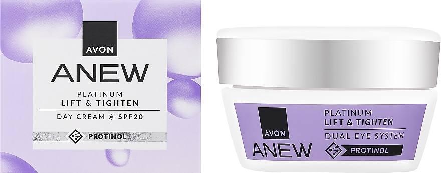 Денний крем для шкіри навколо очей - Avon Anew Platinum Lift & Tighten Protinol Day Cream SPF 20 — фото N2