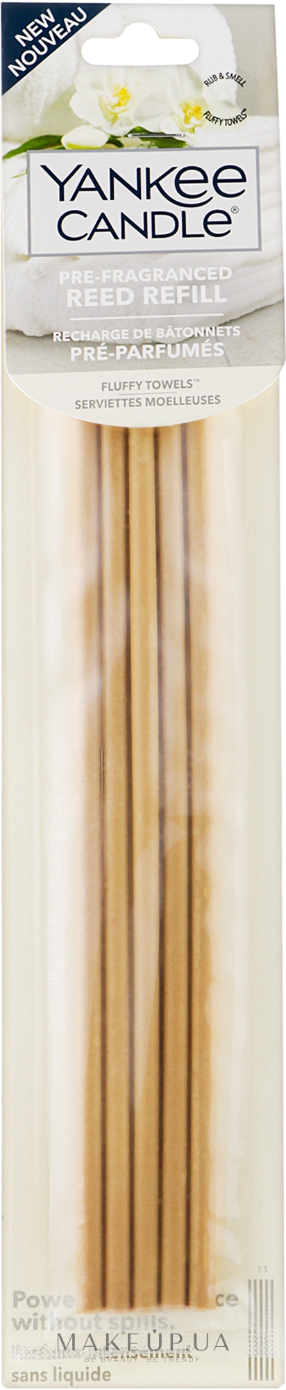 Ароматичні палички - Yankee Candle Fluffy Towels Pre-Fragranced Reed Refill — фото 5шт