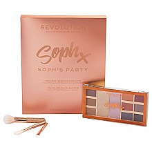 Парфумерія, косметика Makeup Revolution Soph's Party (eyeshadow/9x1,1g,2x5,2g + brush/3pc.) - Набір тіней і пензлів для макіяжу