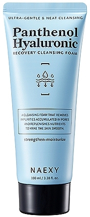 Гиалуроновая очищающая пенка для лица - Naexy Panthenol Hyaluronic Recovery Cleansing Foam — фото N1