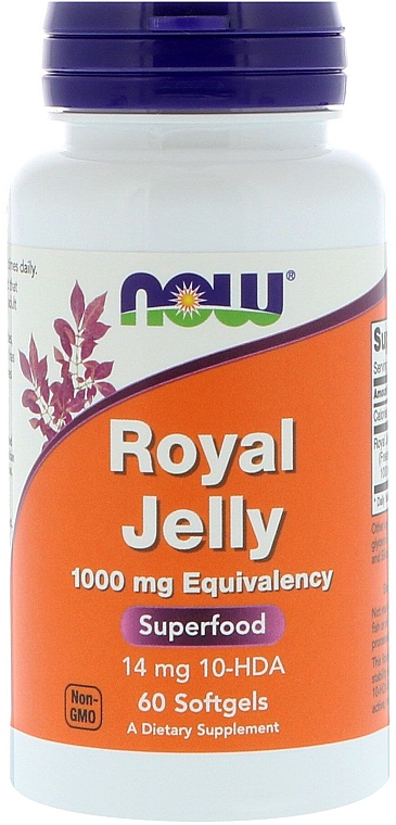 Маточное молочко, 1000 мг, в желатиновых капсулах - Now Foods Royal Jelly — фото N1