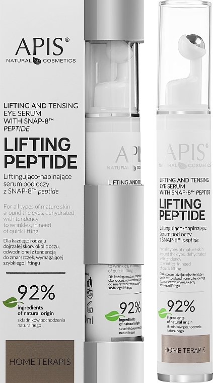 Лифтинговая и подтягивающая сыворотка для глаз - Apis Lifting And Tightening Eye Serum With SNAP-8 Peptide  — фото N2