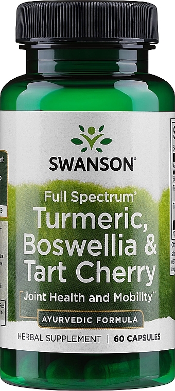 Пищевая добавка "Куркума, Босвелия и вишня" - Swanson Turmeric, Boswellia & Tart Cherry — фото N1
