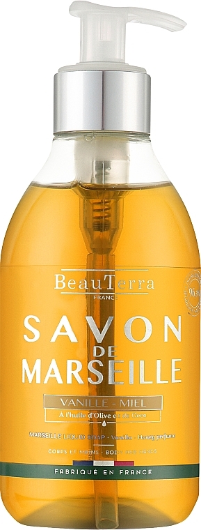Марсельское жидкое мыло "Ваниль и мед" - BeauTerra — фото N1