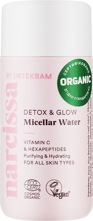 Мицелярная вода для лица - Urtekram Narcissa Detox&Glow