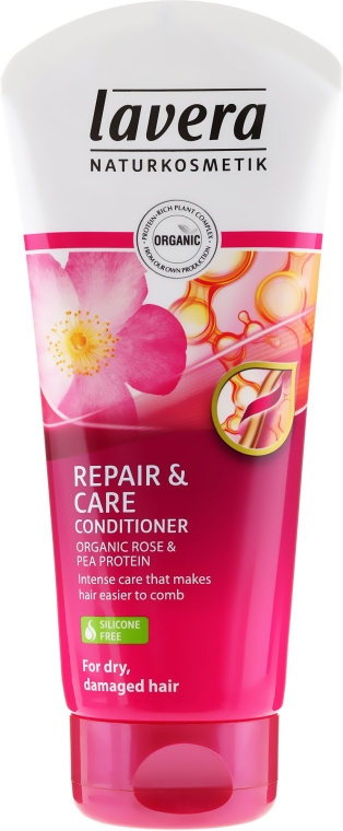 Кондиционер для сухих и поврежденных волос - Lavera Rose&Pea Repair&Care Conditioner