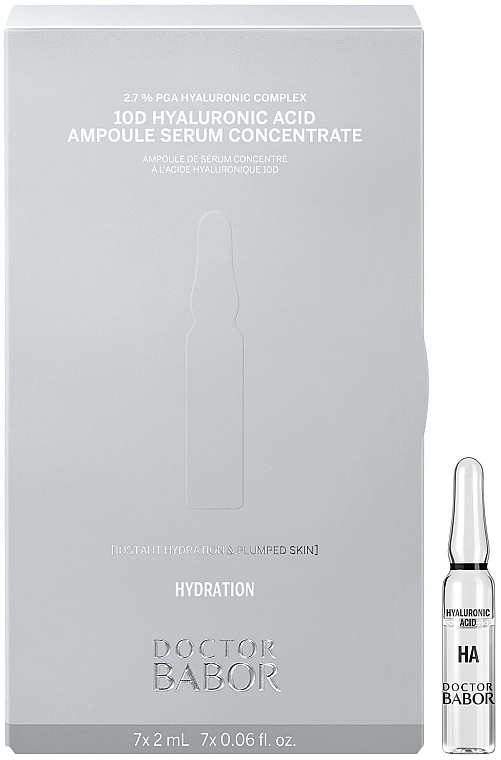 Ампули для обличчя - Babor Doctor Babor 10D Hyaluronic Acid Ampoule Serum Concentrate — фото N1