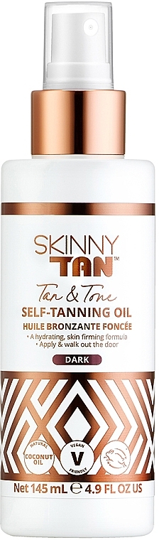 Олія для автозасмаги "Dark" - Skinny Tan Tan and Tone Oil — фото N1