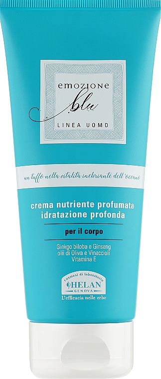 Крем ароматизований живильний для чоловіків - Helan Emozione Blu Scented Nourishing Cream — фото N1