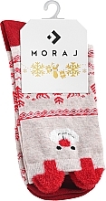 Парфумерія, косметика Різдвяні шкарпетки жіночі, з ведмедиками, бежеві - Moraj