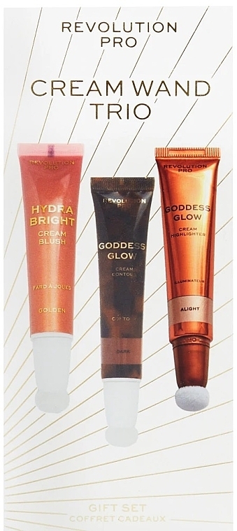 Набор - Revolution Pro Cream Wand Trio Dark (bronz/15ml + highlighter/15ml + blush/12ml) — фото N2