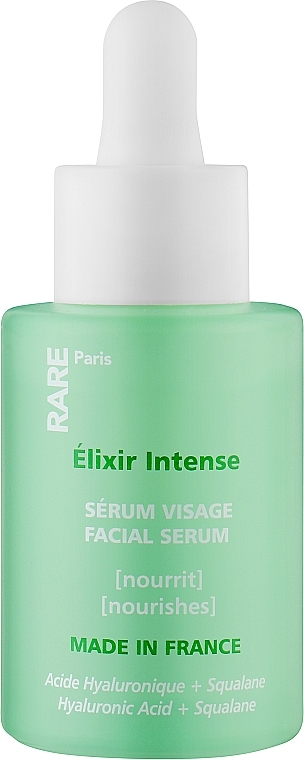 Зволожувальна сироватка для обличчя з гіалуроновою кислотою і скваланом - RARE Paris Elixir Intense Nourishing Face Serum — фото N1