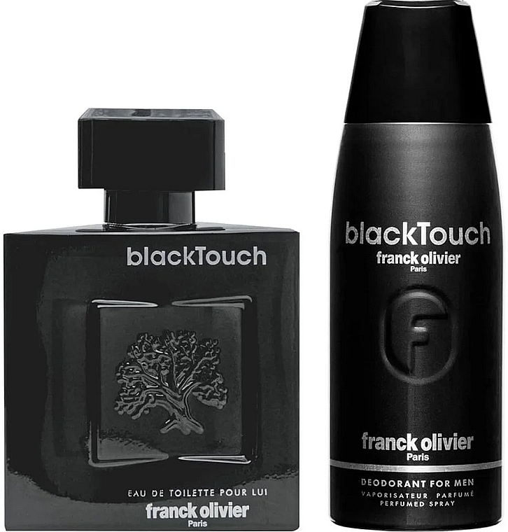 Franck Olivier Black Touch - Набор (edt/100ml + deo/250ml) — фото N1