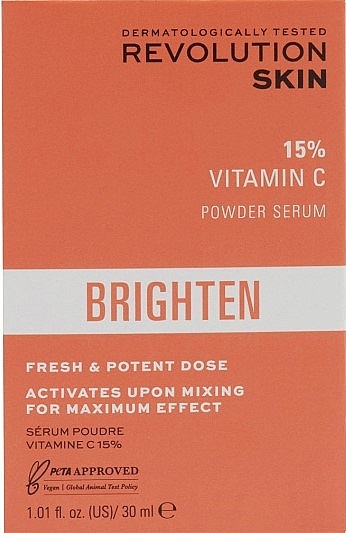 Осветляющая сыворотка для кожи в порошке - Revolution Skincare Brighten Vitamin C Powder Serum — фото N2