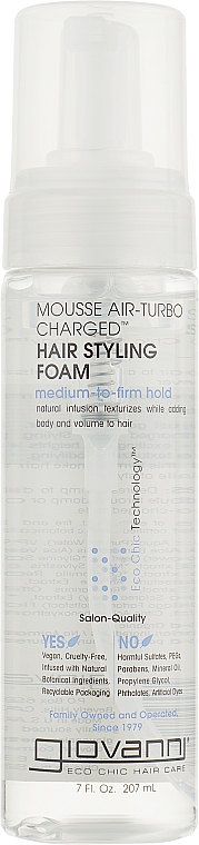 Пена для волос средней фиксации - Giovanni Eco Chic Hair Care "Natural Mousse"
